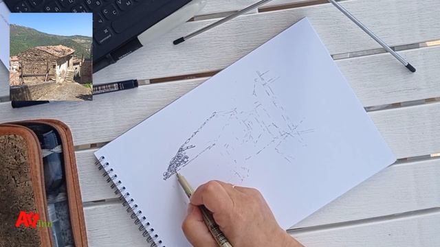 Рисуем развалину старого дома в городке Валсинни смотреть онлайн