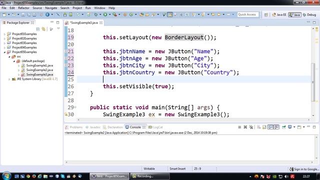 Java Tutorial - 28 - Java Swing Basics - Borderlayout смотреть онлайн