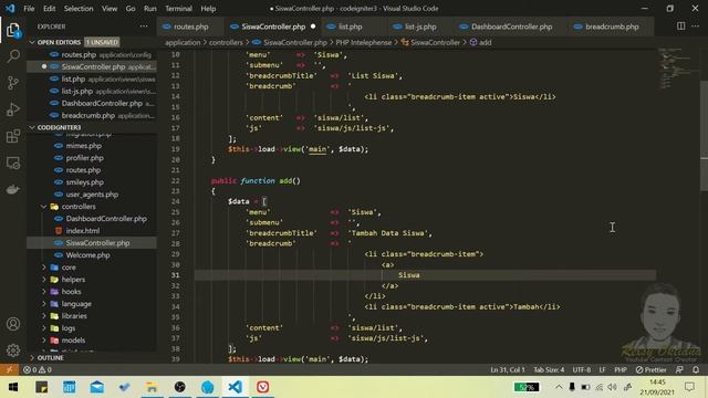 #7 CodeIgniter 3 - Tampilan List Siswa dan Tambah Siswa смотреть онлайн