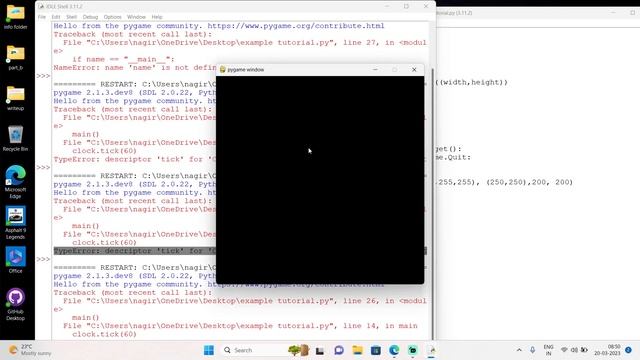 pygame example of setting icon, display caption and window position смотреть онлайн
