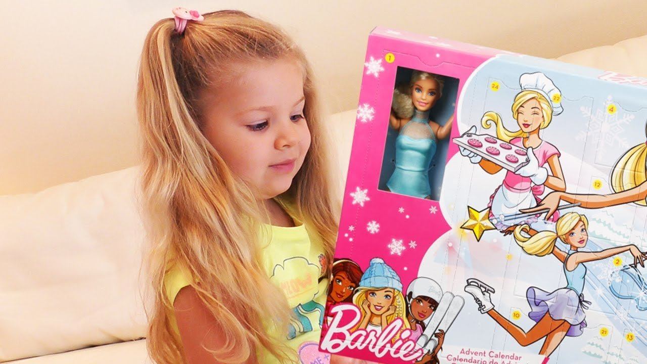 Diana Opens Advent Calendar With Barbie Doll Surprise For Kids Video