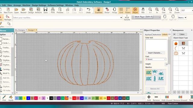 Hatch Embroidery How to digitize a Redwork Pumpkin embroidery design смотреть онлайн
