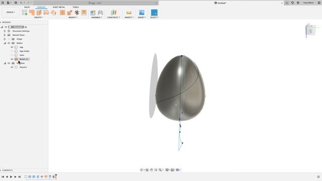 Fusion360 Tutorial How to model a trellis egg (how to add spiral onto 3d surface) смотреть онлайн