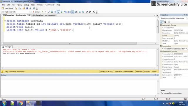 How to create table and insert data using sql part 1? video by intelligent programming смотреть онлайн