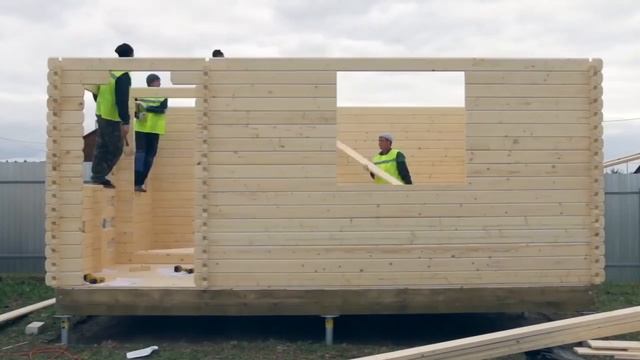 Сборка садового домика из профилированного бруса смотреть онлайн