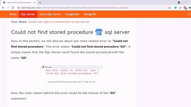 Could not find stored procedure in SQL Server 2019 смотреть онлайн