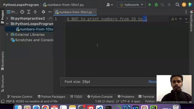 Python program to print numbers from 10 to 1 using for loop | Python Tutorial in Hindi #37 смотреть онлайн