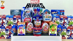 СУПЕРГЕРОИ МИКС ! СЮРПРИЗЫ игрушки MARVEL Мстители Лига Справедливости Kinder Surprise Unboxing