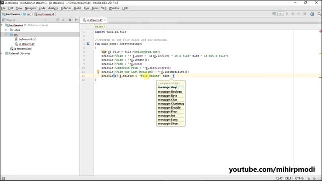 #280 Kotlin Tutorial | Methods of File class смотреть онлайн