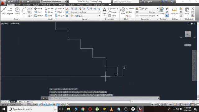 How To Make L-type Stairs in autocad in AutoCAD 2013 - L-Type Stairs in AutoCAD смотреть онлайн