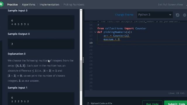 28 - Picking Numbers | Implementation | Hackerrank Solution | Python смотреть онлайн