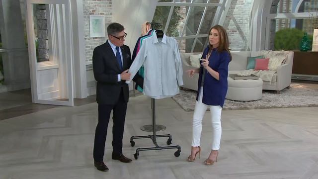 Joan Rivers Boyfriend Shirt With Inverted Pleat Detail On QVC