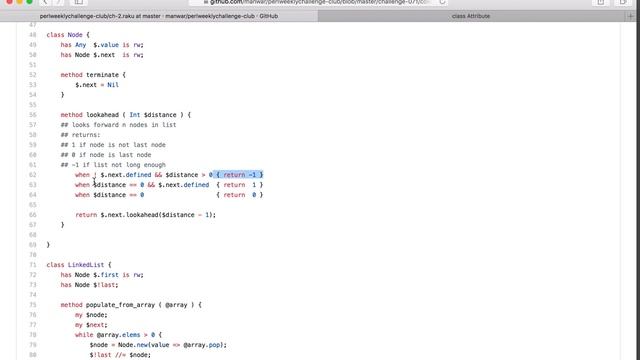 Remove an element from a linked list — Raku Challenges Week 71, Issue 2 смотреть онлайн