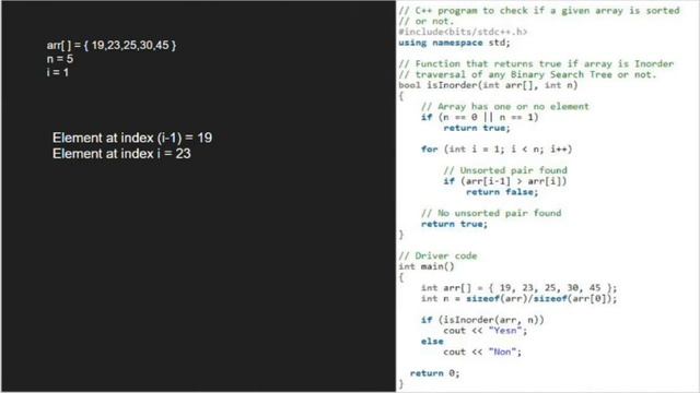 Check if an array represents Inorder of Binary Search tree or not | GeeksforGeeks смотреть онлайн