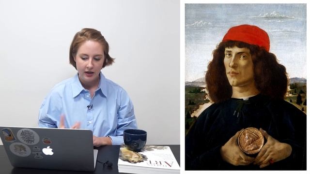 Сандро Боттичелли - Портрет неизвестного с медалью Козимо Медичи Старшего смотреть онлайн