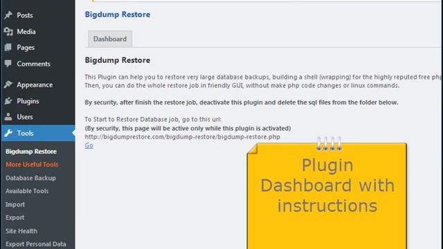 Bigdump Free WordPress Plugin to import (restore) very large mySql database. GUI. No php Code edit. смотреть онлайн