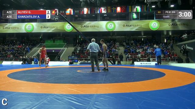Qual. FS - 61 kg: G. ALIYEV (AZE) df. A. GVARZATILOV (AZE), 8-3 смотреть онлайн