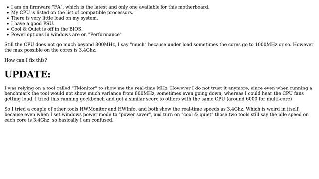 AMD Phenom II X4 965 stuck at 800Mhz on GA-78LMT-USB3 Rev5 motherboard смотреть онлайн