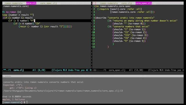 Roman Numeral Kata in Clojure смотреть онлайн