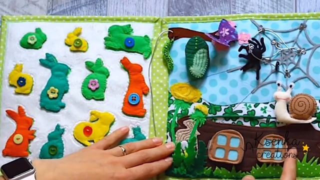 Handmade quiet book video ASMR | Обзор летней развивающей фетровой книги смотреть онлайн