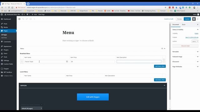 Client Editable Restaurant Menu Using ACF Repeater - Oxygen Builder смотреть онлайн