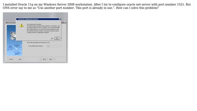 Unable to configure oracle 11g net server смотреть онлайн