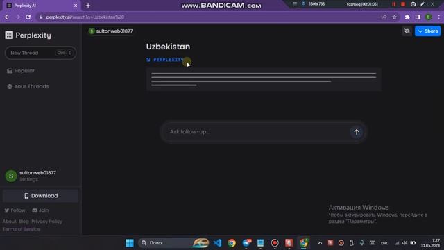 SULTONWEB | ChatGPT TEKININI TOPDIM PERPLEXITY VIDEODI KO'R. смотреть онлайн