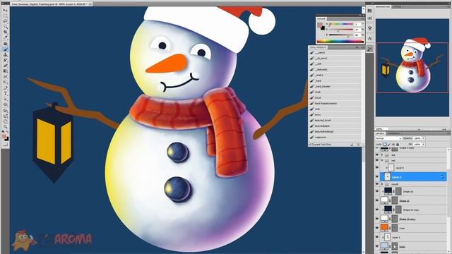Snowman Digital Painting - Photoshop Speedpaint смотреть онлайн