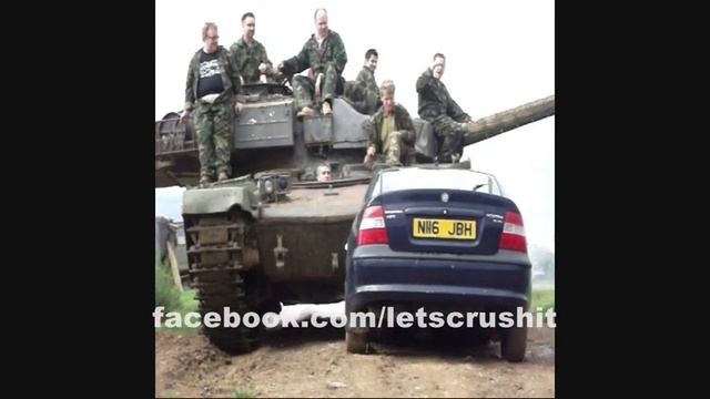 Tank crushes Vauxhall Vectra смотреть онлайн