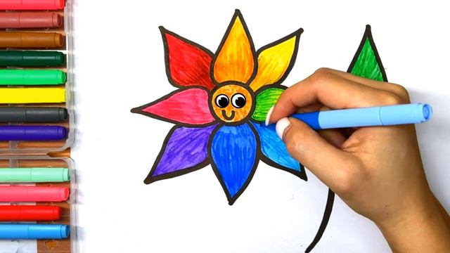 How to DRAW a ROSE, CHAMOMILE, TULIPS? | EASY DRAWING смотреть онлайн