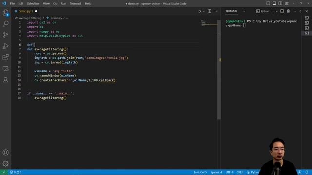 OpenCV Python Average Filtering смотреть онлайн