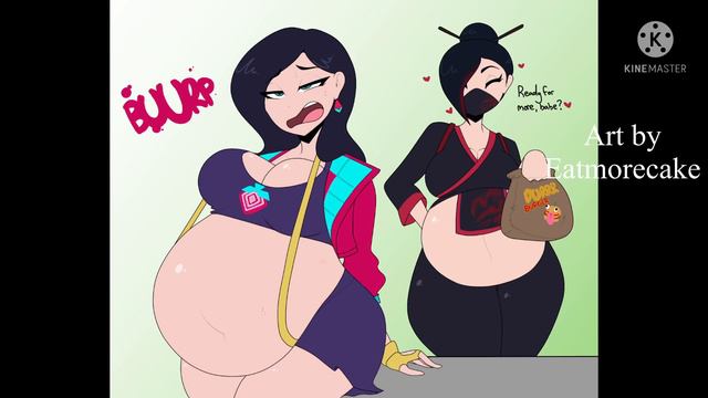 @eatmorecake Art Compilation Anime Weight Gain/BBW