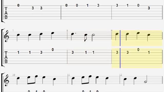 Ode to Joy Guitar Pro tab for beginners смотреть онлайн