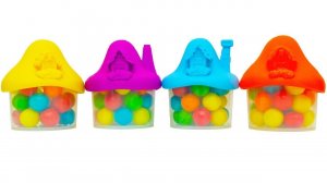 ДОМИКИ с ИГРУШКАМИ из Мультиков МАША И МЕДВЕДЬ СМЕШАРИКИ ЛУНТИК Учить Цвета