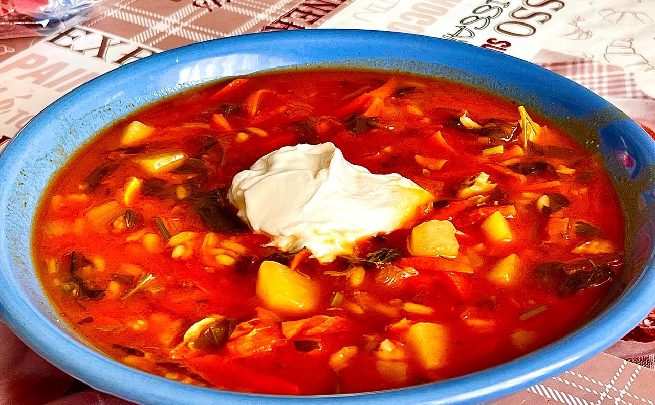 Рассольник из рыбы минтая.