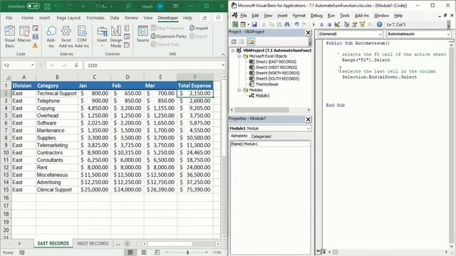 Excel VBA Beginner Tutorial: How to Automate Sum Function and code in Excel VBA? смотреть онлайн