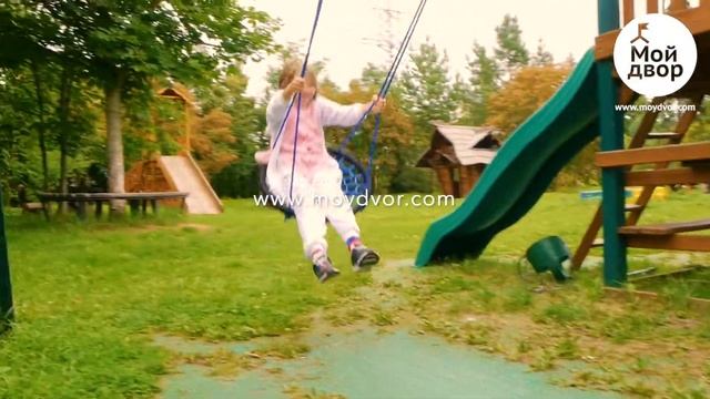 Качели гнездо с сеткой 60 см — MoyDvor смотреть онлайн