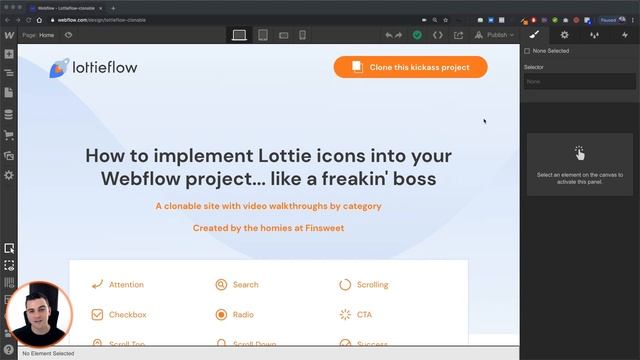 Lottieflow Webflow Interactions tutorials and walkthroughs смотреть онлайн