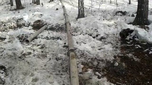 Стационарный бетононасос в лесу!!! Монтаж трассы в лесу!!! смотреть онлайн