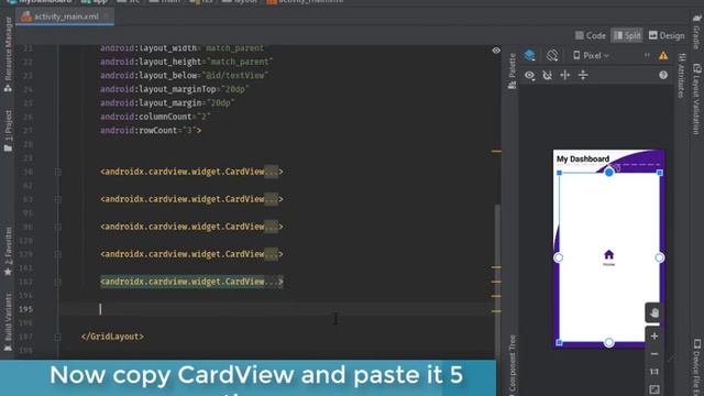 Modern Dashboard UI Design Android Studio Tutorial | Cardview Android Studio | Grid layout Android смотреть онлайн