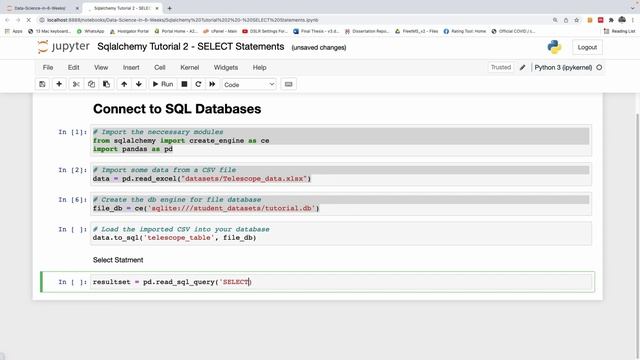 SQLAlchemy Tutorial 2 -SELECT Statement смотреть онлайн