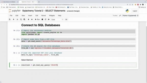SQLAlchemy Tutorial 2 -SELECT Statement
