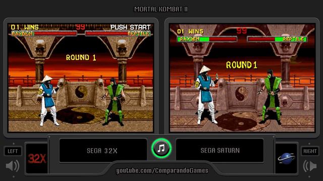 Mortal Kombat II (Sega 32X Vs Sega Saturn) Side By Side Comparison
