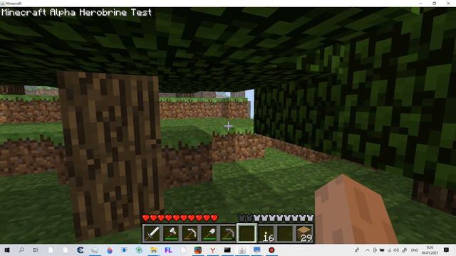 Я ЕГО НАШЁЛ!!! ОН ЕСТЬ В ЭТОЙ ВЕРСИЙ----MINECRAFT ALPHA HEROBRINE TEST смотреть онлайн