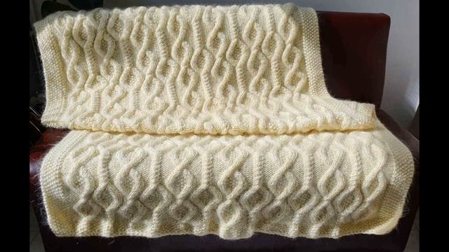 Handmade cable knit ivory mohair blanket by SuperTanya смотреть онлайн