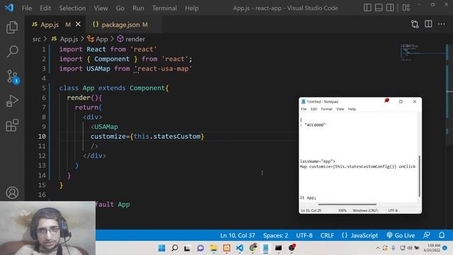 React.js Project to Display USA Colorful Map With All States & Cities in Browser Using react-usa-ma смотреть онлайн