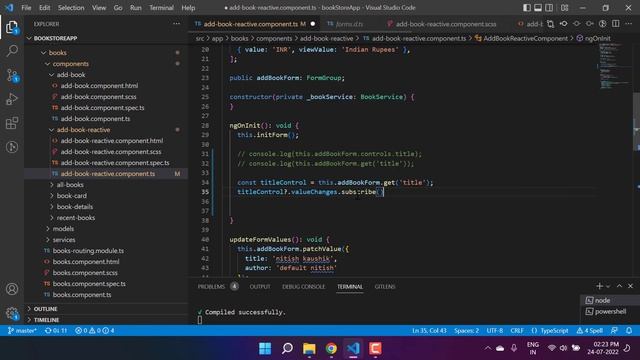 valueChanges() in angular reactive forms| Reactive forms in angular | Complete Angular Tutorial смотреть онлайн