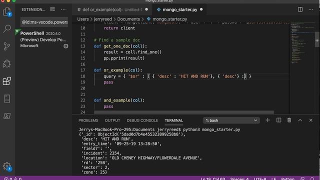 pymongo query example смотреть онлайн