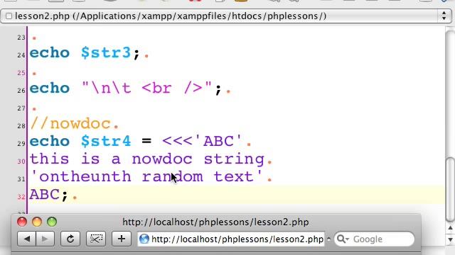 PHP Lesson 2.2 Strings pt. 2 heredoc nowdoc смотреть онлайн