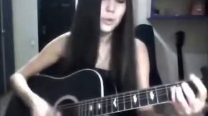 Очень красивая казашка поёт песню под гитару! Мурашки по коже!
